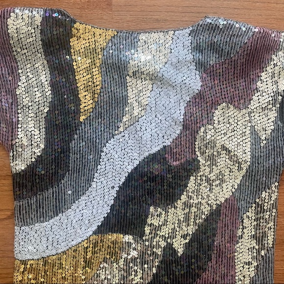 Jean for Joseph Le Bon multicolor sequin silk dress size L - Picture 9 of 16